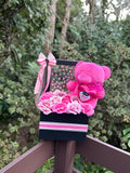 Black Gift Box with Pink Teddy