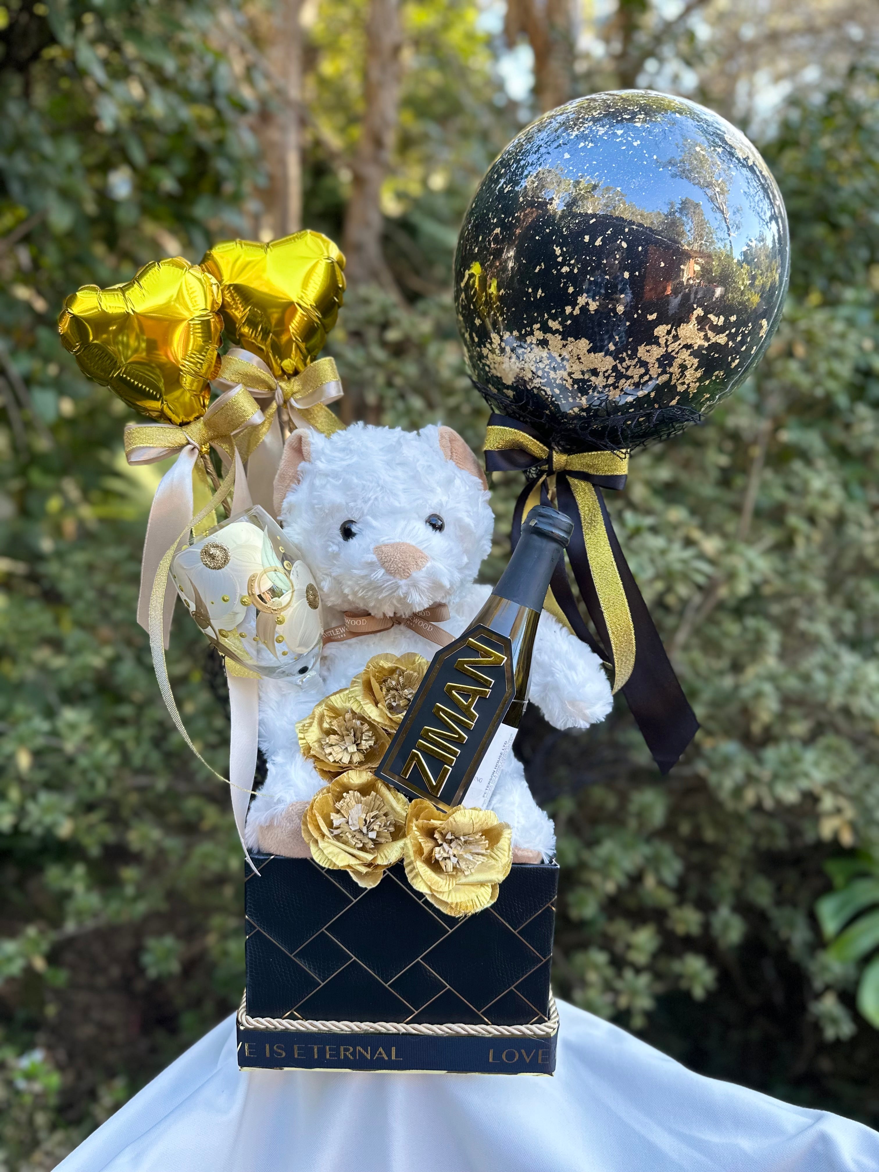 Black Gift Box with Teddy
