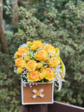 Yellow Roses in Terracotta Box