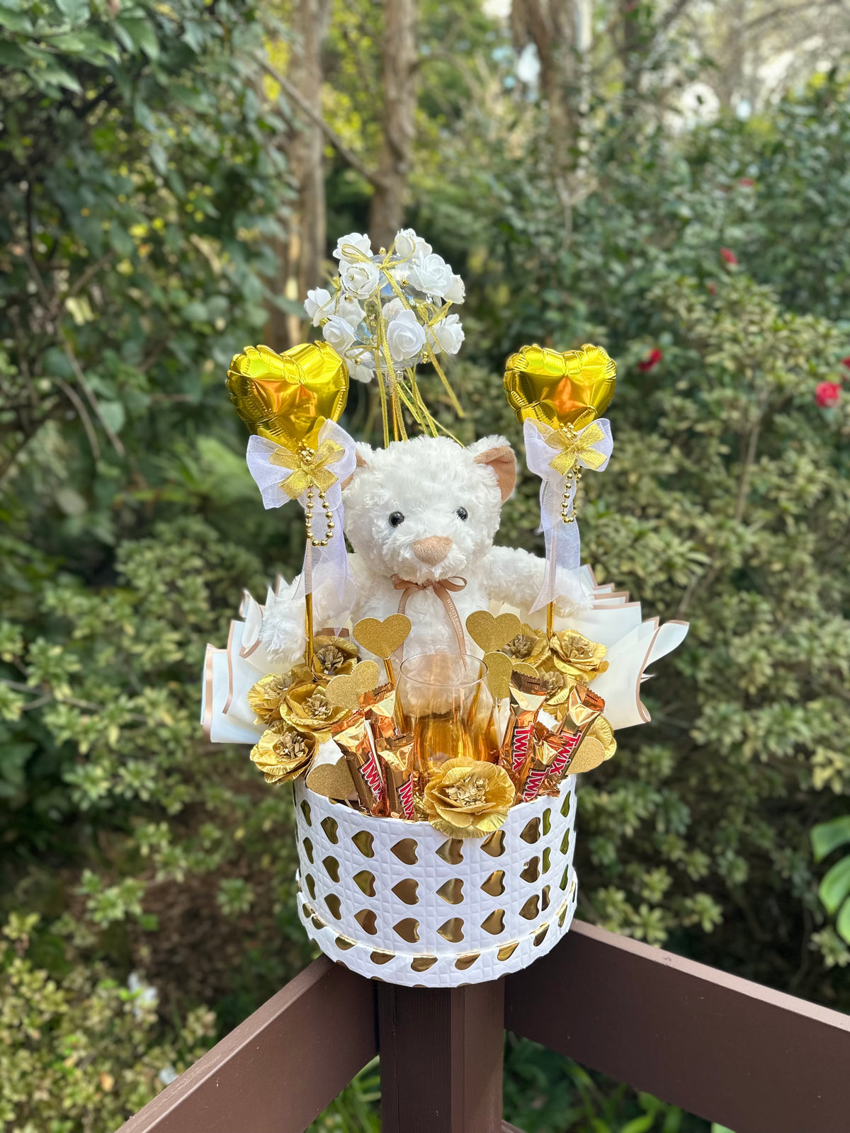 White & Gold Teddy Gift Box