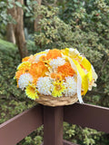 Round Yellow Flower Basket